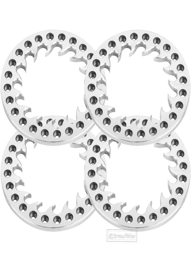 RcarmubWow RC Metal 1.9 Beadlock Wheels Replacement Ring for 1/10 Crawler RC Car TRX4 SCX10 90046 90047,Alloy 1.9" Beadlock Rims Replacement Ring,4pcs,Silver - Image 4